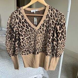 Frame Denim Leopard Sweater Never Worn Size SMALL